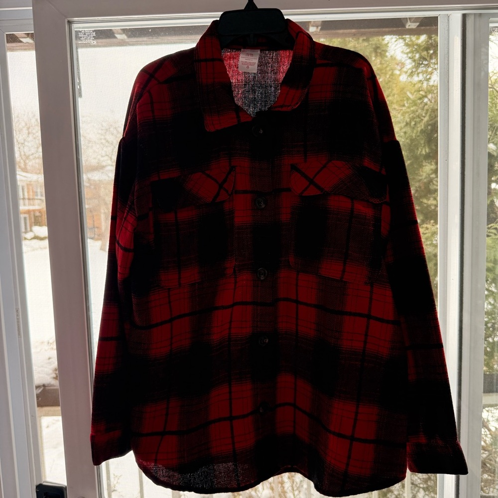 Red and Black Checkered Shirt